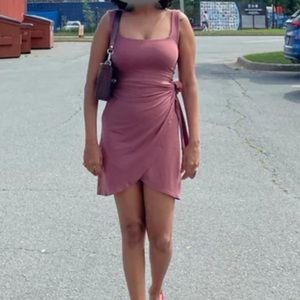 COPY - Wilfred Saturn Mini Dress ARITZIA Ashy Rose Pink